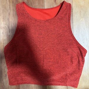 Joy Lab Heather Orange Sport Crop Tank High Neck Top EUC Women's Large